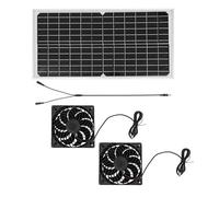 DIRBAK Kit de Ventilador de Escape Solar, Panel Solar de Alta e 16 W, Ventiladores de CC duales sin escobillas, Potente ventilación para gallinero de Invernadero, aleación de