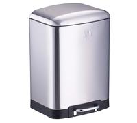 Dirt Devil - Cubo de basura con pedal (12 L, cierre suave, acero inoxidable, cubo interior extraíble, 27,2 x 25,5 x 40,2 cm), color plateado