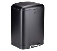 Dirt Devil Cubo de basura de cocina con pedal de 12 l, con cierre suave, cubo interior extraíble, 27,5 x 25,5 x 40,2 cm, color negro