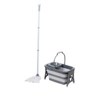 Dirt Devil Juego de fregona con cubo y escurridor - Sistema de fregona con cubo plegable de 18L - Barra de fregona con cabeza de trapeador extraíble - Juego completo de fregona para todo tipo de suelo