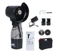 Disco, 550 W, 16,8 V, 76 mm, mini disco inalámbrico, amoladora angular inalámbrica con cargador y 2 baterías de 1500 mAh, 6 discos de corte para cortar, pulir y lijar