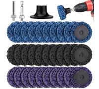 Disco abrasivo CSD, 30 unidades de discos de limpieza de 2 pulgadas, juego para amoladora angular con dos barras de tracción, disco de limpieza grueso para removedor de óxido, metal, madera, piedra