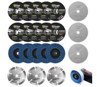 Disco abrasivo y disco de láminas de 75 mm, diámetro de 10 mm, juego de discos de corte profesional para amoladora angular mini, inalámbrico, diámetro de 76 mm