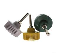 Disco de cerdas abrasivas de 5.1 cm, grano 50/80/120 para preparación de superficies y acabado en metal con vástago de 1/4