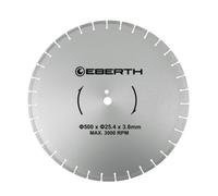 Disco de corte diamantado EBERTH, para piedra, hormigón, baldosas y gres porcelánico. Disco de diamante de 500 mm de diámetro y 25,4 mm de agujero