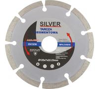 Disco de diamante segmentado, silver, 230 x 22,2 x 7 mm, corte en seco