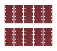 Disco de Lijado Rojo de Óxido de Aluminio 93x190 MM | Hoja Autoadhesiva de 8 Orificios, Flexible, para Lijadoras Comunes, Lijado Húmedo y Tareas de Óxido