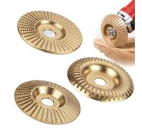 Disco de Radial para Tallar Madera, Paquete de 3, Amoladora Muela Abrasiva, 100mm Desbaste, Diámetro Interior 22,2 mm para Smerigliatrice Angolare Tallar y Desbaste (Oro)