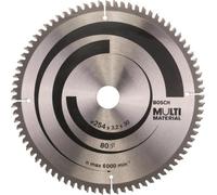Disco de sierra circular, BOSCH, 254 x 30 x 3,2 mm, 80 dientes, para múltiples materiales