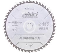 Disco de sierra circular, diámetro 165 mm, grosor 1,2 mm, agujero central de 20 mm, paso/rotación (FZ/TR) para 48, ángulo de corte 5 grados, marca Metabo
