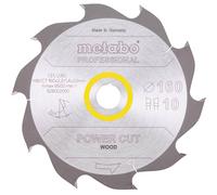 Disco de sierra circular Metabo, aleación dura/carburo de tungsteno (HW/CT), 160x20 mm, 10 dientes, ángulo de corte de 22°