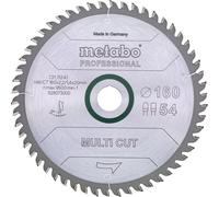 Disco de sierra circular multi-corte profesional, acero rápido (HW/CT), diámetro 160 mm, grosor 2,2 mm, ancho de corte 20 mm, 54 dientes. Número de dientes/paso
