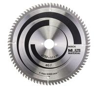 Disco de sierra Multimaterial (250 mm, Orificio: 30 mm, Número de dientes: 80 ud.)