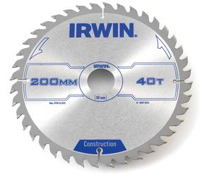 Disco sierra circular irwin 200mm/40t, para madera, material de carbur