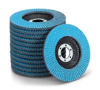 Discos abrasivos de abanico con revestimiento de cinc, 10 unidades, diámetro de 115 mm, grano 80, para metal, acero y madera, recubiertos de corindón de circonio