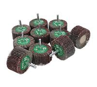 Discos abrasivos de lija para taladros, grano 40, 60 mm, vástago de 6 mm, 10 unidades