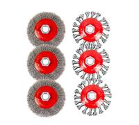 Discos de alambre de acero al carbono, Abrasive Cup Brush Wheel Set 4 Inch for Bench and Angle Grinder with 5/8-11 in M14 Arbor(6pcs,5 8-11in)