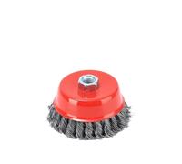 Discos de cepillo de alambre, Cepillo de copa alambre acero trenzado, 75mm/100mm, M14, extracción roja for amoladora angular(B2)