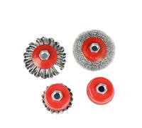 Discos de cepillo de alambre, Cepillo de copa alambre acero trenzado, 75mm/100mm, M14, extracción roja for amoladora angular(A2)