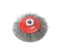 Discos de cepillo de alambre, Cepillo de copa alambre acero trenzado, 75mm/100mm, M14, extracción roja for amoladora angular(B4)