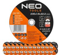 Discos de corte para metal/acero inoxidable, 230 x 1,9 x 22,2 mm, modelo 41 A46-S-BF, 25 unidades por paquete. Fabricado en Polonia.
