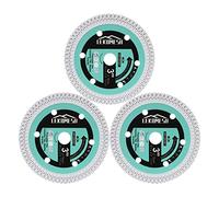 Discos de Diamante Cuchilla de Corte - 3pcs 75mm x 10mm Discos de Corte de Diamante con X Malla Corte Superfino, Rápido y Limpio Porcelánico Cerámica Mármol Granito Piedra Artificial,LEKOMESH
