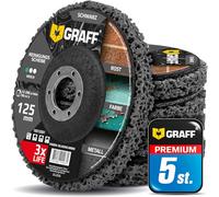 Discos de limpieza de 125 mm para amoladora angular, discos abrasivos gruesos CSD para metal, acero inoxidable, acero, color - Disco de tejido y removedor de óxido para Flex 5 unidades GRAFF