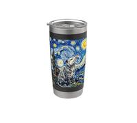 Diseño artístico de Opossum van Gogh Starry Night Vaso térmico de acero inoxidable de doble pared