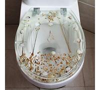 Diseño de asiento de inodoro de resina suave Durable Urea Formaldehído Fácil montaje superior Instalación de bisagra silenciosa decoración de baño resistente a los arañazos compatible con formas ovala