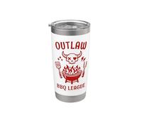 Diseño de Outlaw BBQ League Skull Grill Master Vaso térmico de acero inoxidable de doble pared