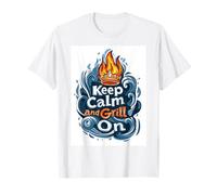Diseño Keep Calm and Grill On BBQ Pitmaster Camiseta