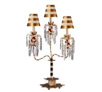 Diseño Tischleuchte Selva Hoja de Oro Cristal 81cm Grande Artística Luz de Piso