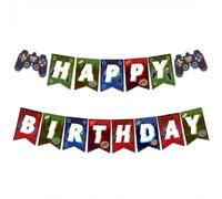 Disnace Decoración para tartas de videojuegos, decoración para tartas de control de juegos, decoración de pastel para Minecraft, decoraciones de cumpleaños (Banderines)