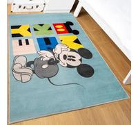 Disney Alfombra Infantil Home - Alfombra de Juegos Infantil con Licencia Oficial para Habitaciones y Salas de Juegos Infantiles - Alfombra Antideslizante y Lavable a máquina para niños,Mickey Mouse
