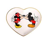 Disney Bandeja de cerámica con forma de corazón de Mickey y Minnie Mouse