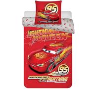 Disney Cars McQueen - Juego de ropa de cama | Funda nórdica tamaño individual 140x200 cm con funda de almohada 60x65 cm, 100% algodón | Ropa de cama suave, transpirable y duradera para niños y