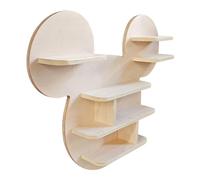 Disney Classic Mickey Mouse Estantería de pared pequeña, estantería de almacenamiento para niños de montaje en pared, Estantes flotantes de madera para dormitorio y sala de juegos, negro