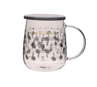 Disney Classic - Taza de cristal coleccionable con tapa, diseño de Mickey