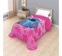 Disney - Colcha Bouti Stitch Rosa Modelo 2 Tropical Verano Disney 170 x 250 Cm (Cama 90 - 105 Cm) Lilo Stitch Rosa