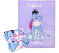 Disney Eeyore Manta Sofa Suave 150 x 130cm Calentitas Mantas De Lana para Cama, Sofá, Viaje, Regalos Originales para Adulto y Niños (Morado Eeyore)