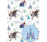 Disney Frozen 2 hojas de papel de regalo y 2 etiquetas de regalo