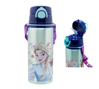 Disney Frozen Elsa Botella De Aluminio 730ml Con Pajita Niños N/Termica
