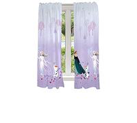 Disney Frozen - Juego de 2 cortinas para ventana para habitación de niños, 82 x 63 pulgadas, producto oficial de Disney de Franco