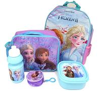 Disney Frozen Set De Regalo Mochila + Billetera + Bolsa Aislante + Botella Para Beber + Caja De Almuerzo - Licenciado Oficialmente - Backpack Purse Lunch Bag Sports Bottle Sandwich Box - Gift Bundle