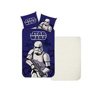 Disney Home Mandalorian Juego de Ropa de Cama Reversible de 135 x 200 cm, Funda de Almohada de 80 x 80 cm, Muy Suave, 100% algodón, 2 Piezas, diseño mandaloriano, Darth Vader, Suave y Agradable a la
