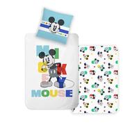 Disney Home Mickey Juego de Ropa de Cama Reversible para niños, 135 x 200 cm, Funda de Almohada de 80 x 80 cm, 100% algodón, 2 Piezas, Suave y Agradable a la Piel