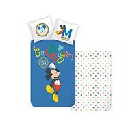 Disney Home Mickey Juego de Ropa de Cama Reversible para niños, 135 x 200 cm, Funda de Almohada de 80 x 80 cm, 100% algodón, 2 Piezas, Suave y Agradable a la Piel