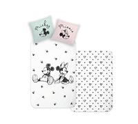 Disney Home Mickey & Minnie Juego de Ropa de Cama Reversible, 1 Funda nórdica de 135 x 200 cm y 1 Funda de Almohada de 80 x 80 cm, 100% algodón, Suave y Agradable al Tacto
