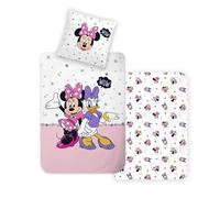 Disney Home Minnie Juego de Ropa de Cama Reversible, Funda nórdica de 140 x 200 cm, Funda de Almohada de 65 x 65 cm, 100% algodón, 2 Piezas, Suave y Agradable a la Piel