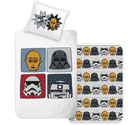 Disney Home Star Wars Juego de Ropa de Cama Reversible, 135 x 200 cm, Funda de Almohada de 80 x 80 cm, 100% algodón, 2 Piezas, Suave y Agradable a la Piel